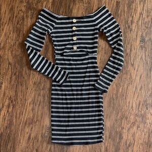 Rue21 Black and white Off-Shoulder Dress